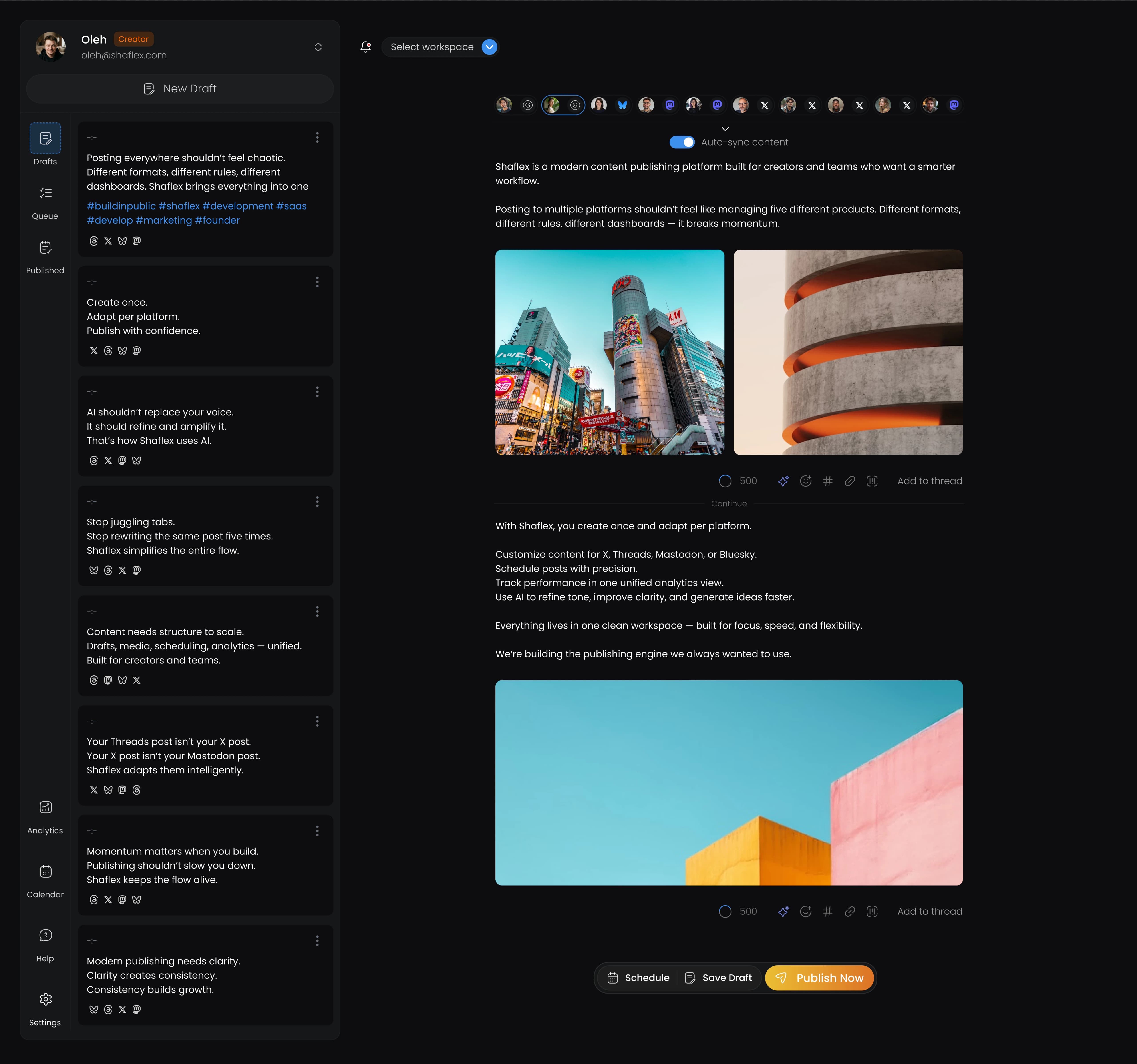 Shaflex app preview
