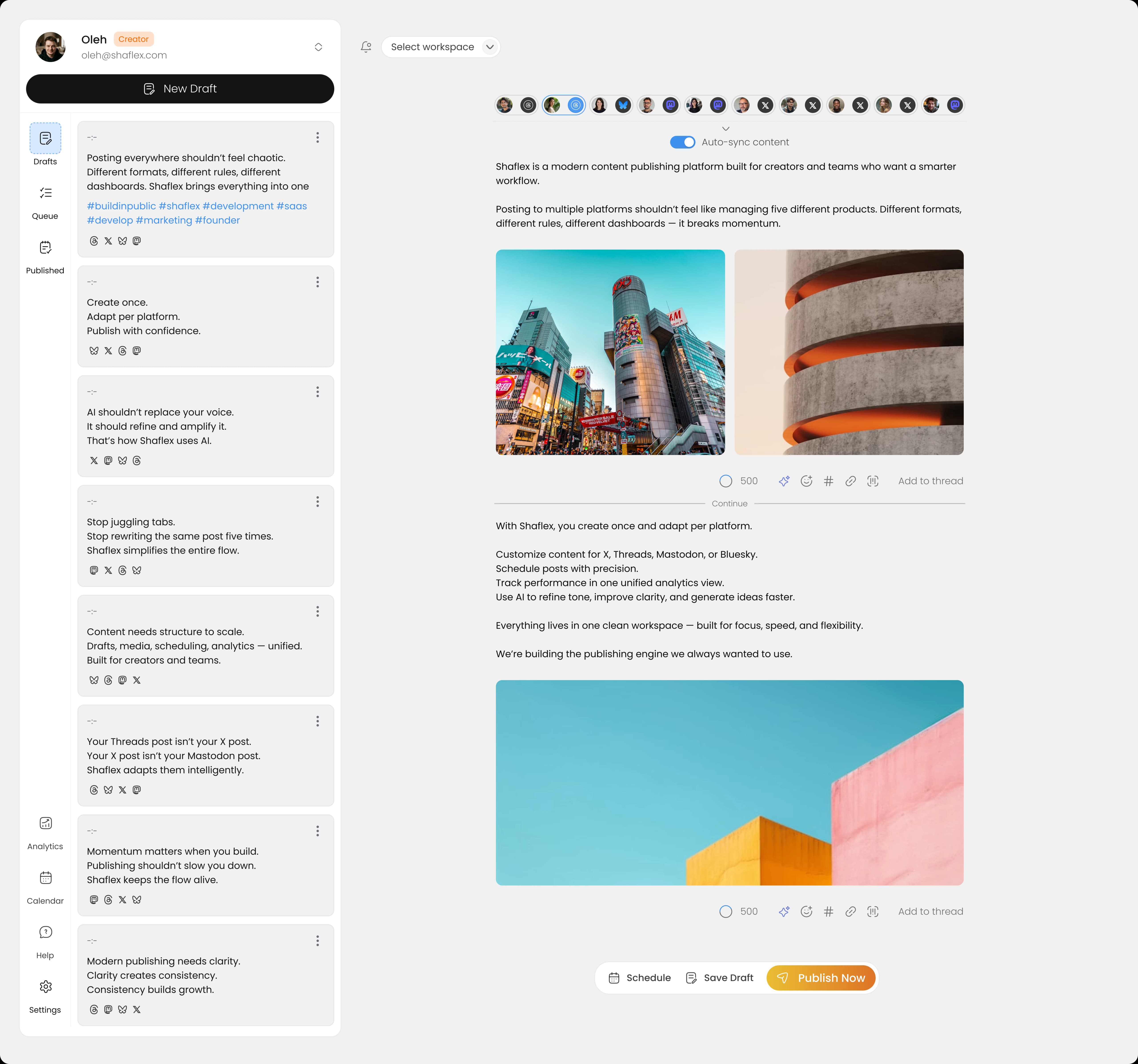 Shaflex app preview
