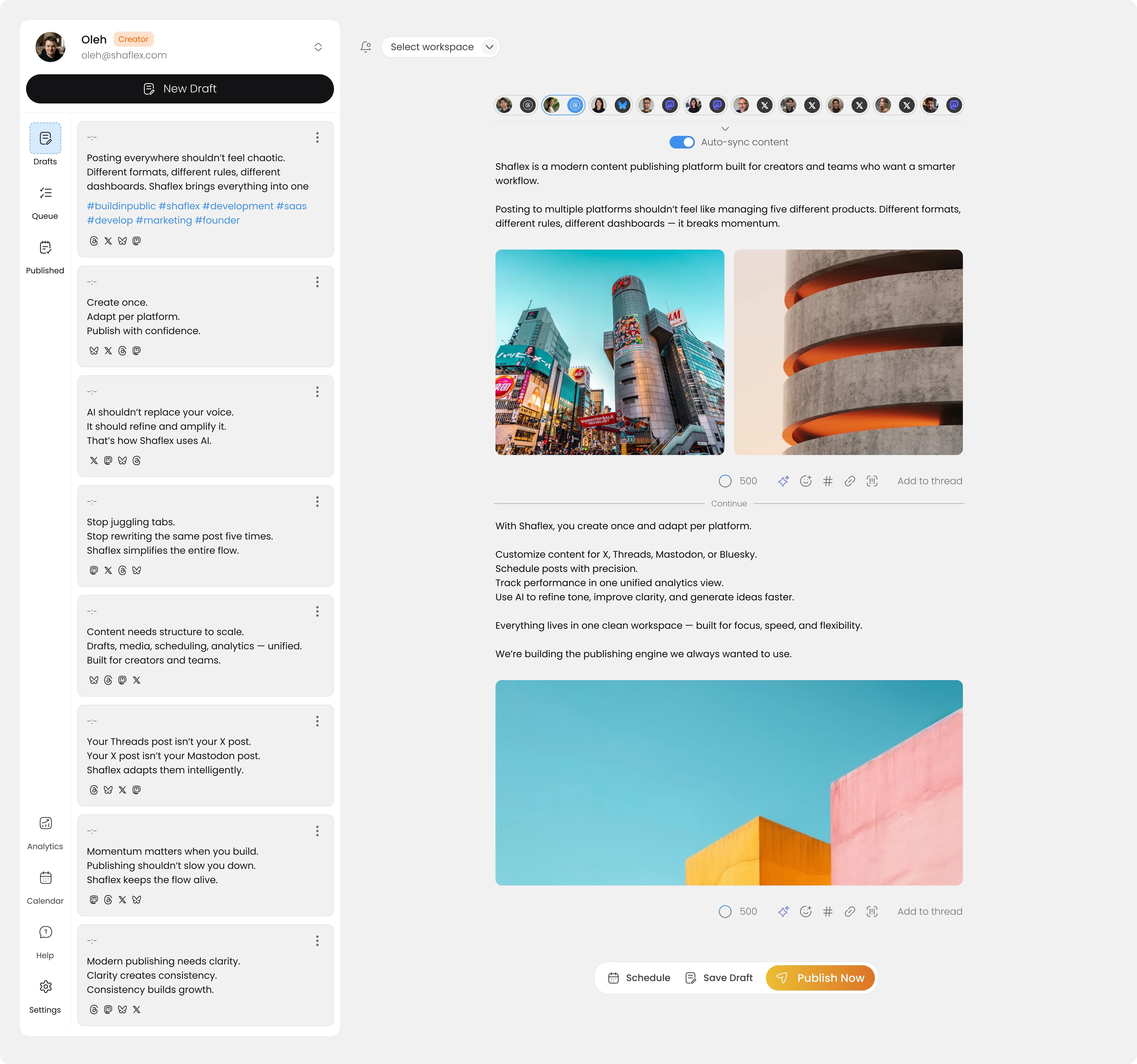 Shaflex editor preview